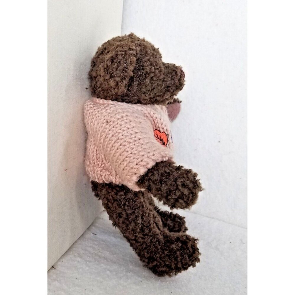 Give Thanks Teddy Bear‎ Plush 5-Jointed Berkeley Designs 8” 1998 beige sweater - Picture 3 of 9